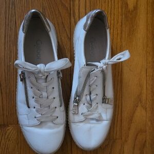 Gabor Women's White and Metallic Sneakers